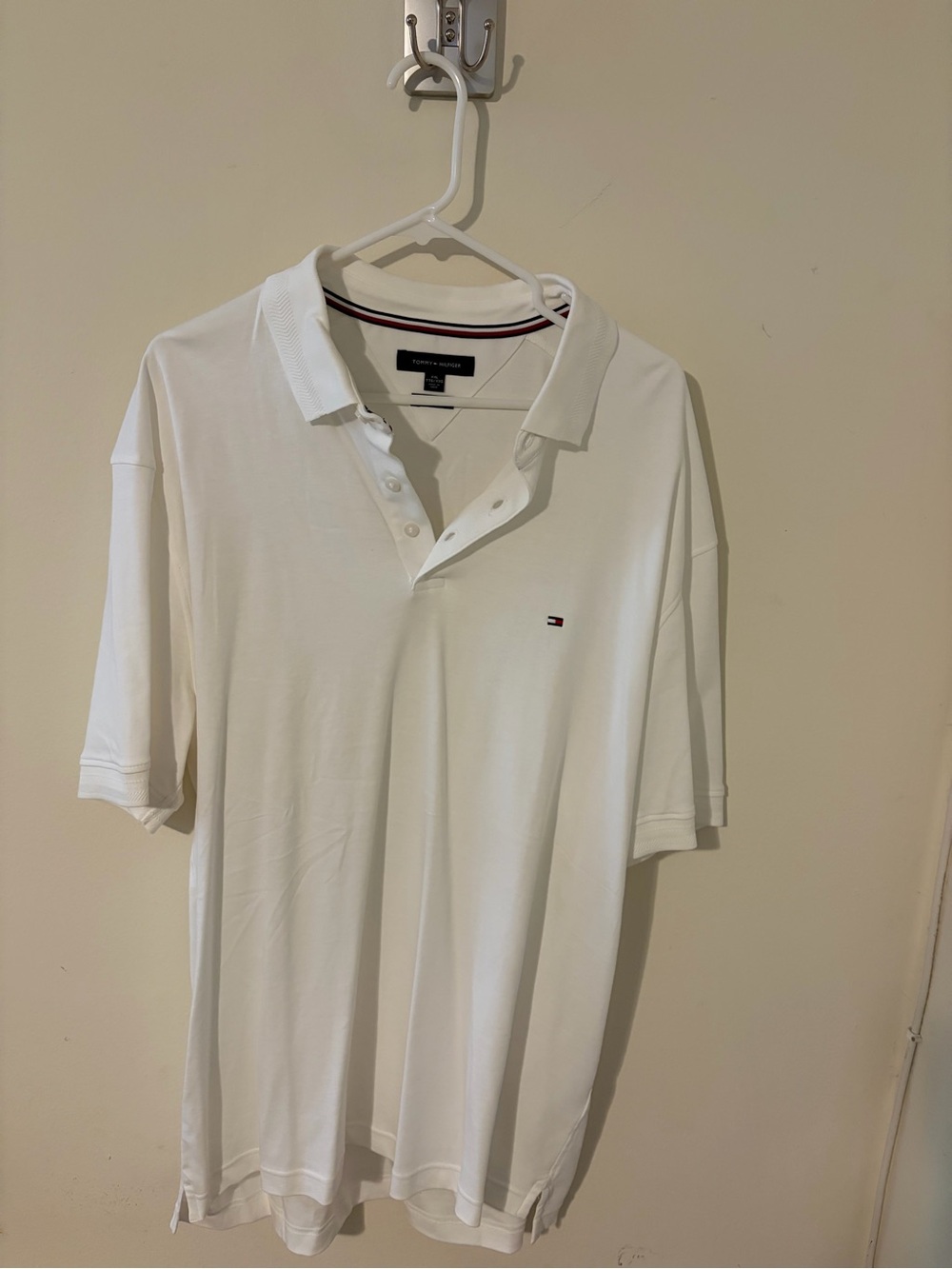 Tommy Hilfiger White Polo with Subtle Flag Logo